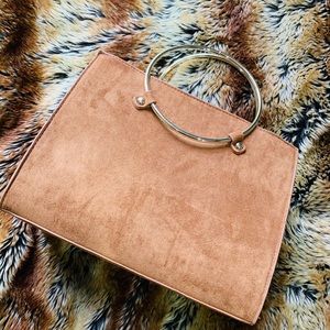 Super Cute Vegan suede and Gold Bag